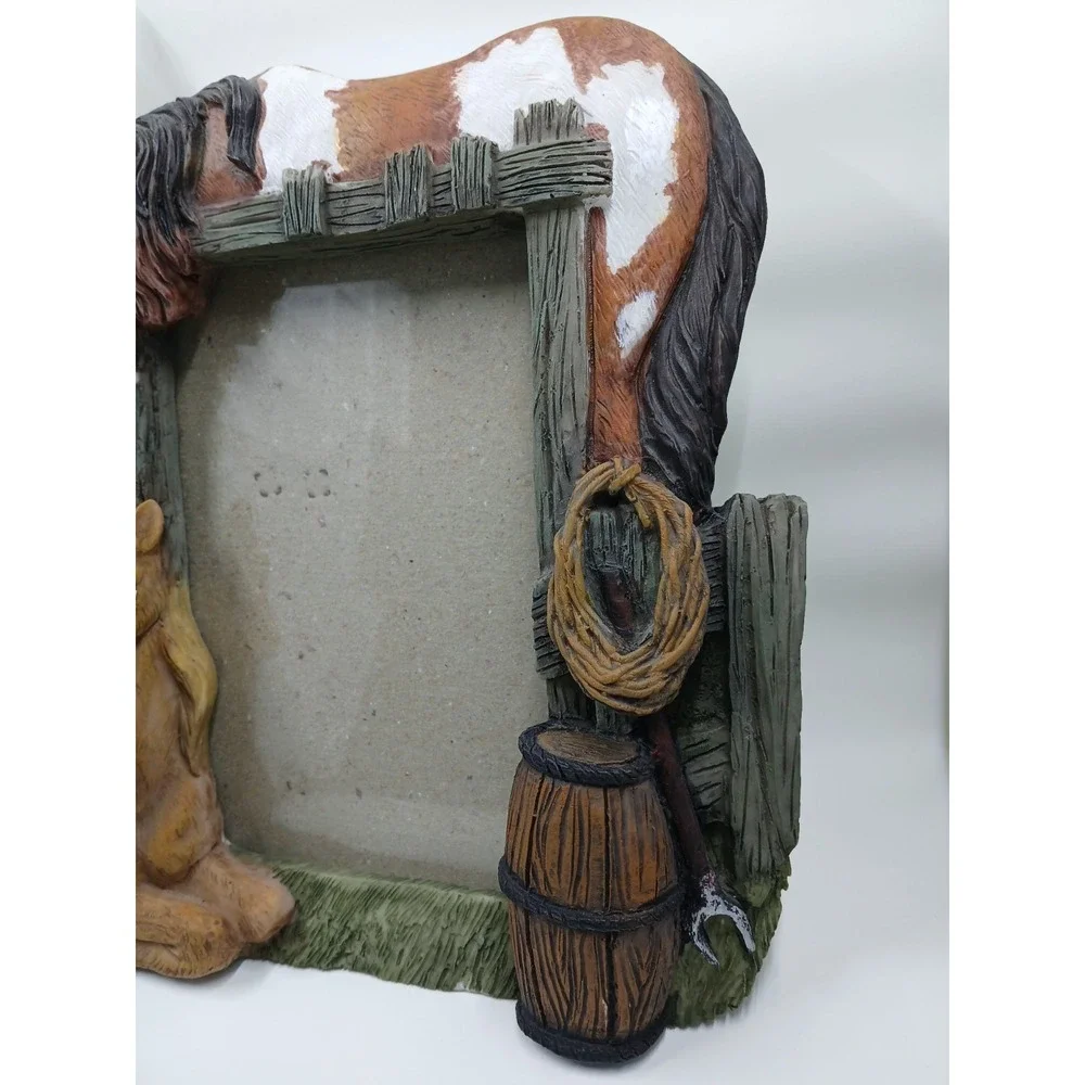 3D Picture Frame Western Horses Rustic Equestrian Fits 4